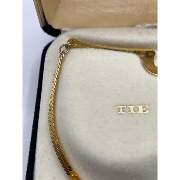 PIERRE CARDIN VINTAGE 1960'S/70'S GOLDTONE TIE CHAIN IN ORIGINAL FITTED BOX AL2 - Picture 6 of 10